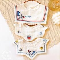 Japan ZD baby towel pure cotton thin gauze mouth pocket 360 degrees rotates baby mouth anti - spinning milk