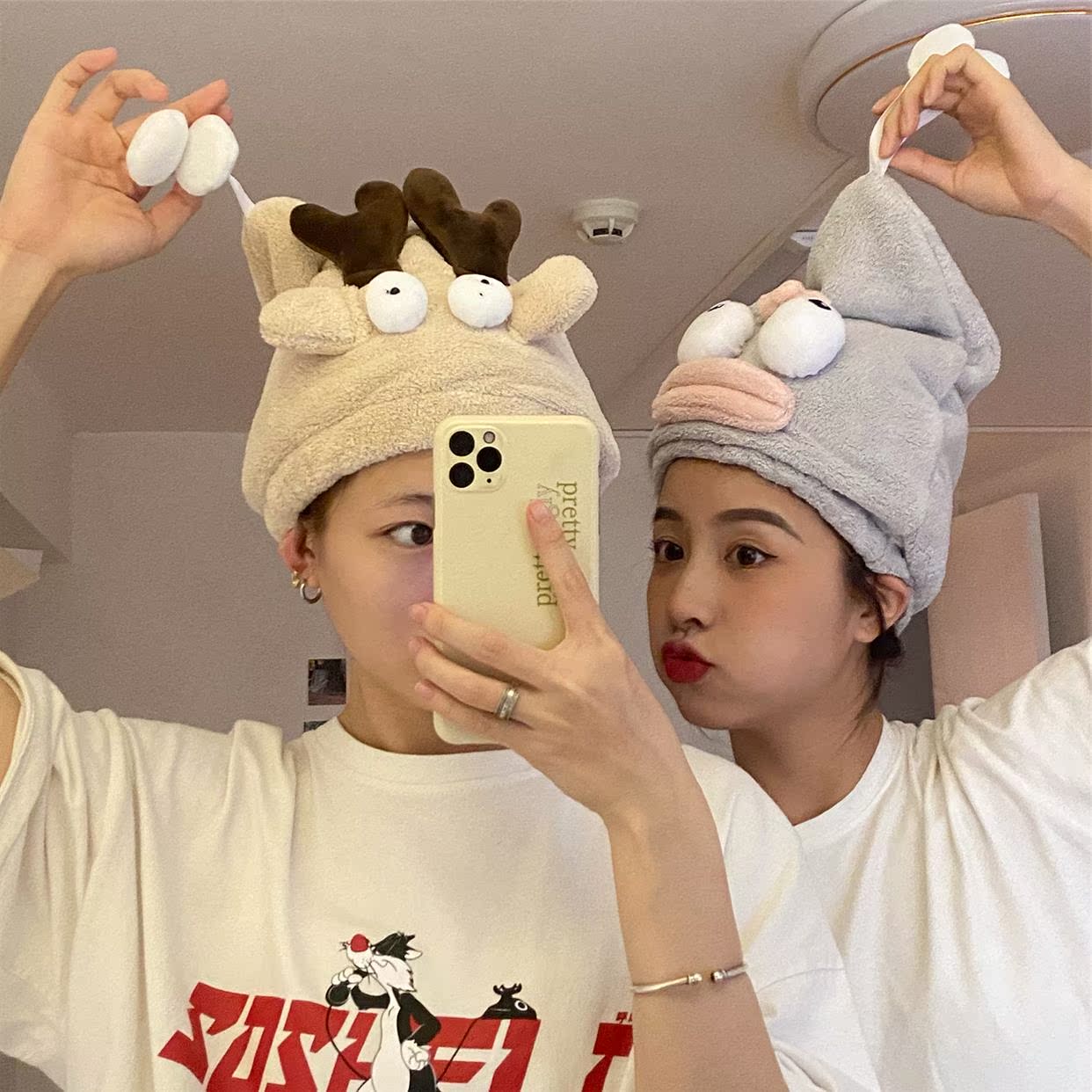 Japan ZD 2021 new hair shampoo hair cap suction speed dry dry towel to fucking cute hair hat woman