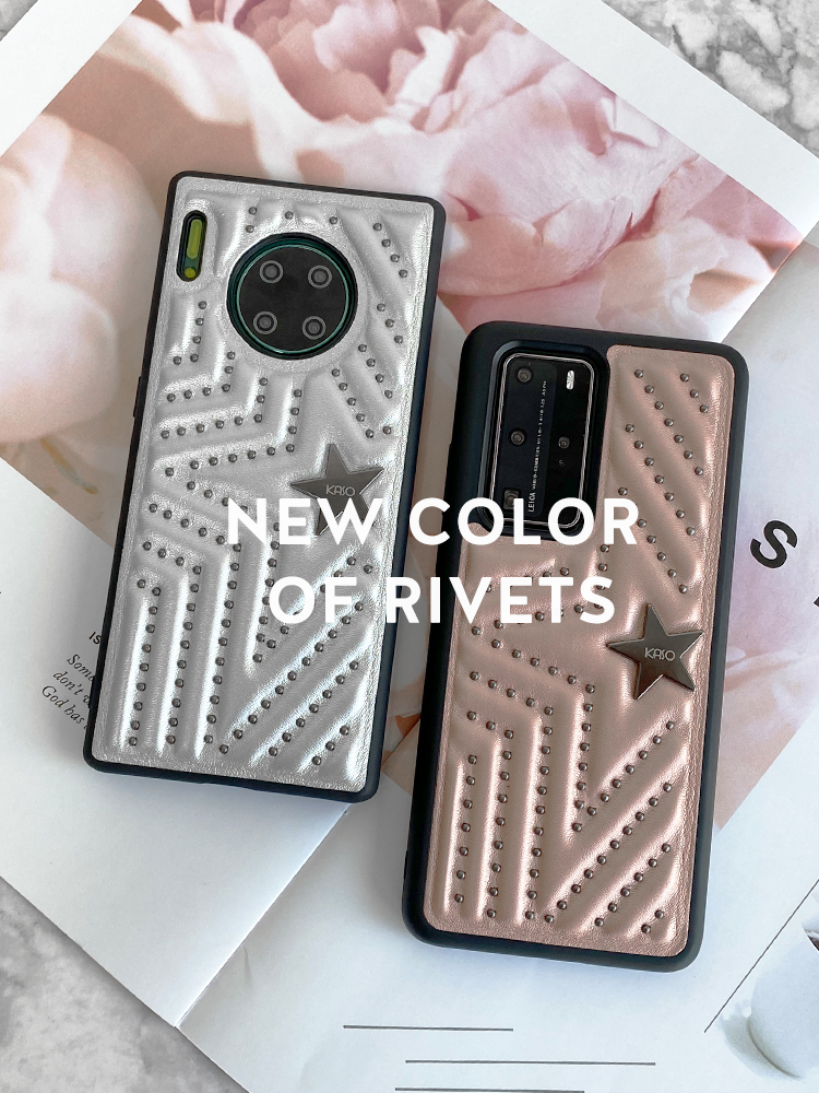 Japan KASO tide brand limited edition leather rivet star high-end P40 suitable for Huawei mate30pro mobile phone case