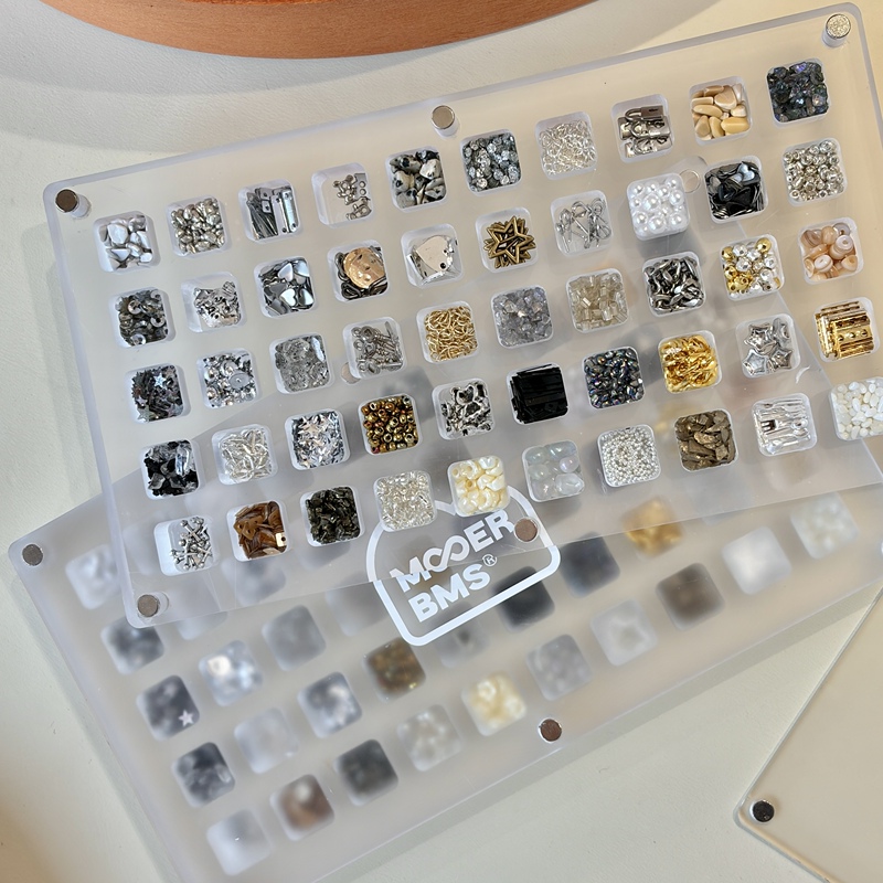 Mooerbms Colorful Acrylic Magnetic Stacking Nail Art Material and Accessories Storage Box