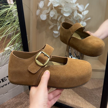 Birkenstock shoes shallow mouth single shoes velcro beautiful round head