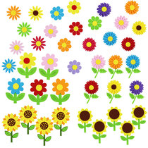  Kindergarten classroom environment layout materials Primary school cultural wall Class blackboard newspaper non-woven sun flower wall stickers