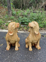 Root carving wood carving cattle twelve zodiac dog ornaments boutique animal solid wood crafts