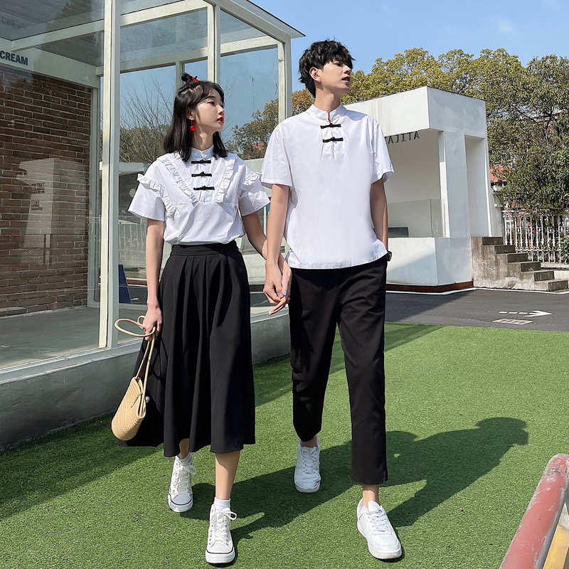 Class suit Summer suit Chinese ancient style Han element college style senior high school graduation female long dress Junior high school student uniform