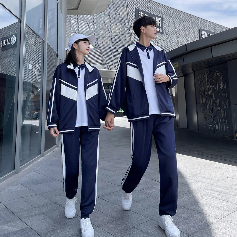 School uniform suit junior high school students college style British high school students class uniform spring sportswear ins Korean version three-piece set