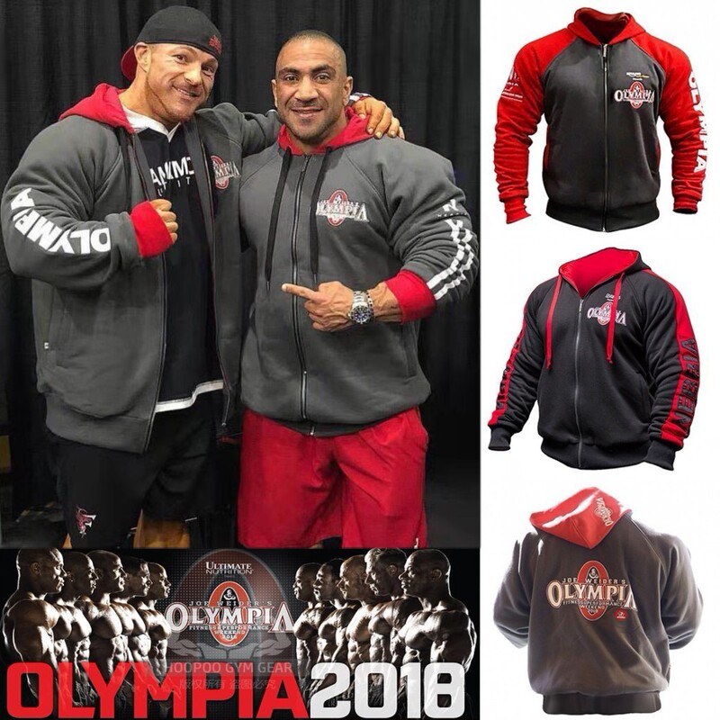 Muscle Doctor Spring and Autumn Hooded Zipper Shirt Men's Olympic Training Fitness Sports Casual Color Block Sweatshirt Jacket