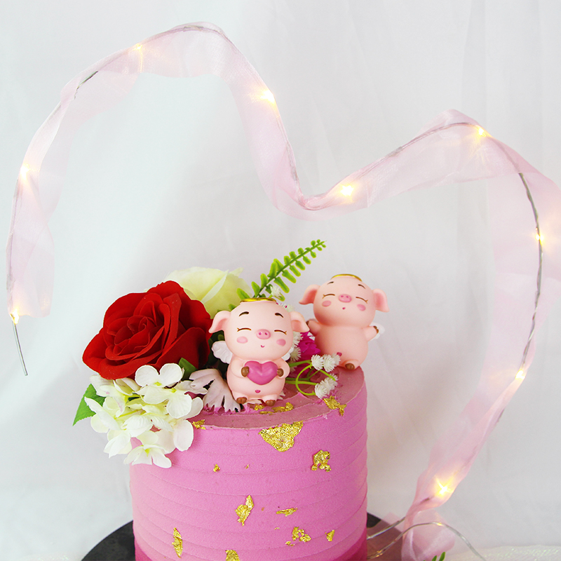 Trang trí bánh cho bé Trang trí năm con lợn Trang trí cho bé Đôi cánh thiên thần yêu heo con nướng phụ kiện trang trí - Trang trí nội thất trang trí phòng khách đẹp