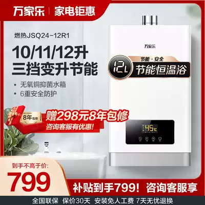 Wanli constant temperature gas water heater Household gas gas liquefied gas 12 liters strong row type water heater 12R1