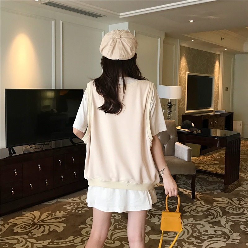VK旗艦店 韓系復古學院風背心套裝短袖裙裝