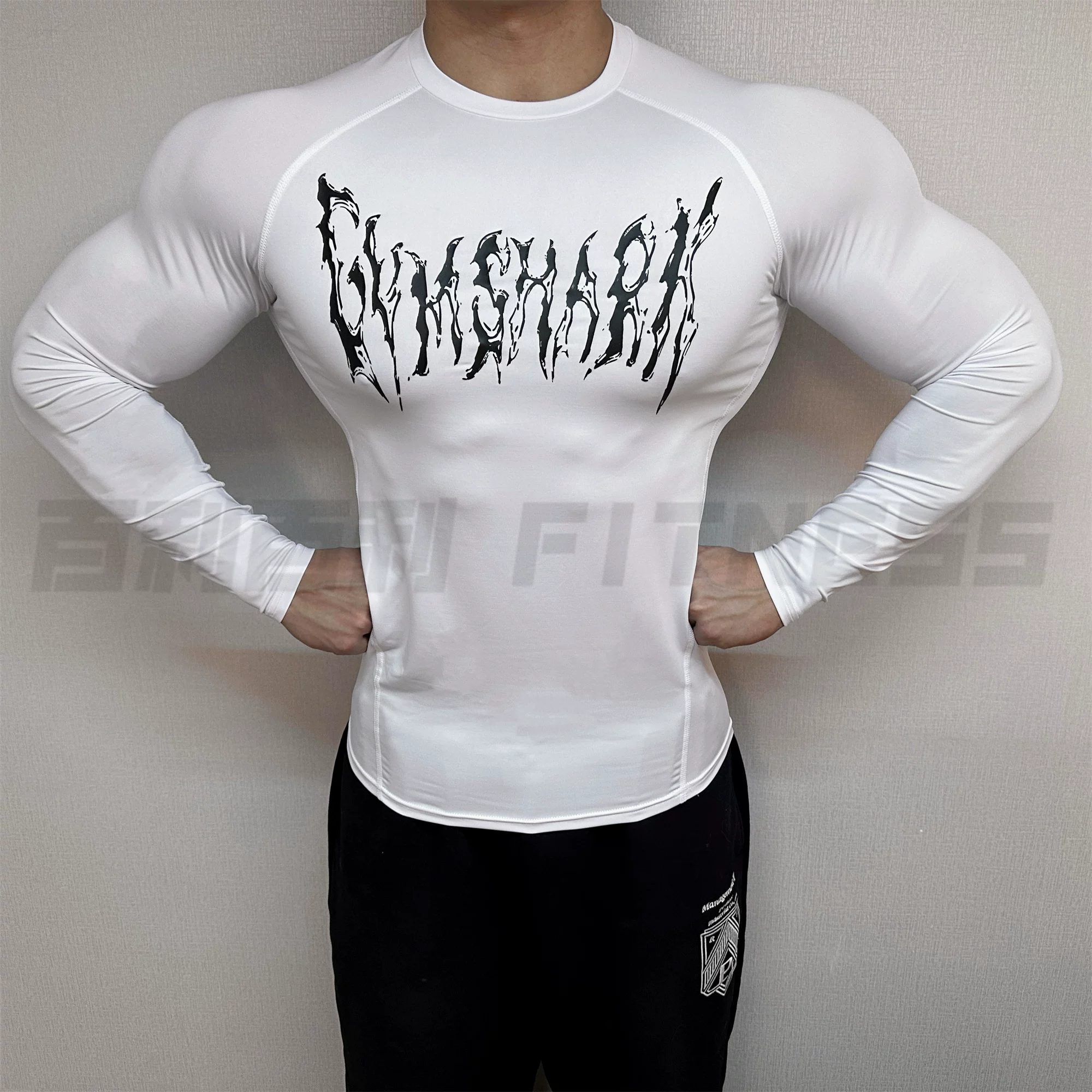 Мышечный взрыв! Компрессионная майка Gymshark Element мужская быстросохнущая длинная прямая компрессионная футболка с длинным рукавом