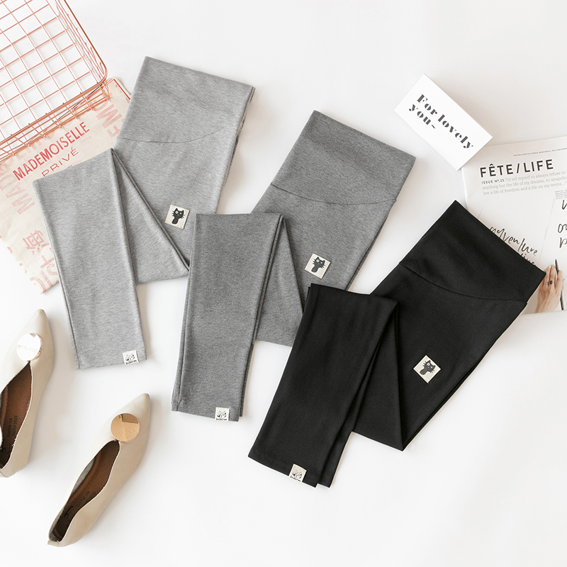 Angel Mommy ~ Pregnant Woman Pants Autumn Clothing New Fashion High Waist Elastic Inner Lap Pants Casual 100 hitch Pregnant Lady Pants