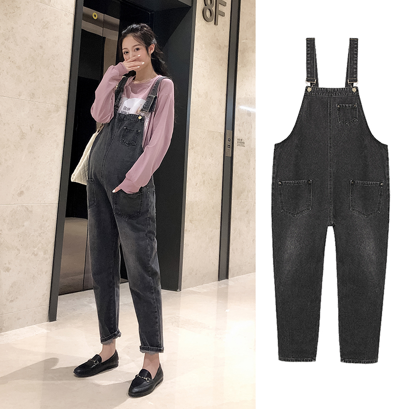 Angel Mommy~ Maternity wear autumn and winter new fashion trendy mom loose and thin denim holding baby bag pants women's casual pants