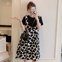 Angel Mommy ~ Lactating Pregnant Woman Summer Clothing Fashion style Spicy Mother Fake two out of the way to feed the milky dress