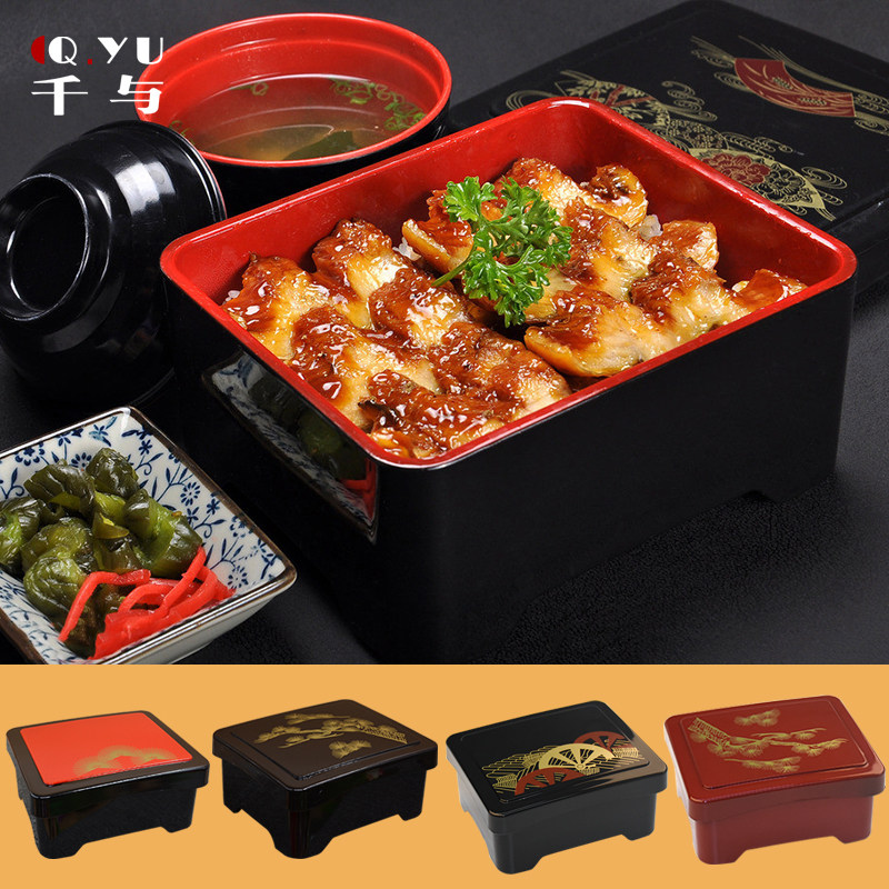 Day-style eel box sushi lunch box with lid refreshments boxed lunchbox Bamboo Leaves Drum Barrel Business Package Cuisine Box Noodle Bowl