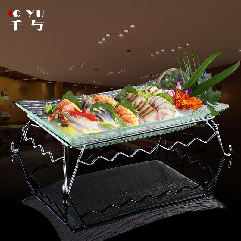 one thousand with Rectangular Acrylic Sashimi Disc Ice Pan Dry Ice Salmon Sashimi Disc Parquet Fruit Pan Hotpot Dish