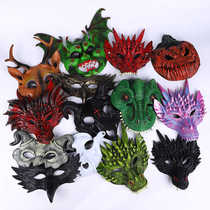 Simulated Halloween mask model three-dimensional animal headgear Tyrannosaurus rex dinosaur witch dance party performance props decoration
