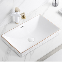Semi-embedded Taichung basin single basin bathroom wash basin ceramic wash basin above counter basin square embedded basin