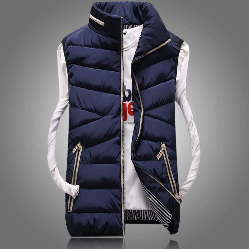 Đặc biệt cung cấp áo vest nam cotton phiên bản Hàn Quốc của cổ áo vải thủy triều cổ áo nam mỏng xuống cotton cotton mùa thu và giải trí mùa đông
