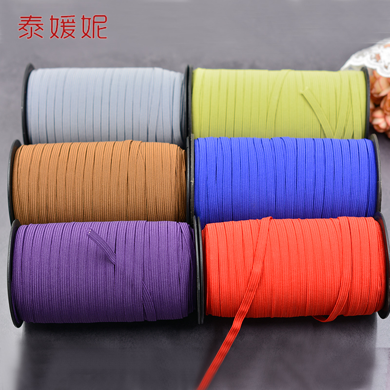 Colorful elastic band large roll elastic band flat clothing elastic band black and white elastic pants thin clothing accessories waist pants