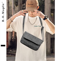 BOMaple 2021 New Trend Mens Single Shoulder Bag Fashion Diagonal Satchel Student Mailbag Flip Bag