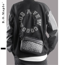 BOMaple Mens Single Shoulder Bag Han Edition Tide 2021 New Fashion Splicing Inclined Satchel Men Casual Brief Satchel