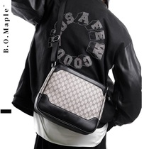 BOMaple 2022 new mens inclined satchel bag mens bag large capacity single shoulder bag fashion plaid business briefcase