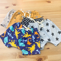Foreign trade summer boy cartoon Haren pants Joker cotton casual pants shorts thin casual 0-4 years old can open file