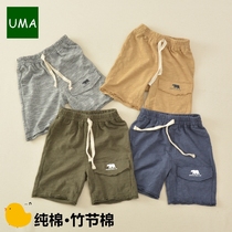 New summer 1 bamboo cotton boy 2 cotton breathable 3 bear pocket 4 five pants shorts can be opened