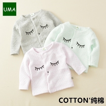 19 spring and autumn girl 2 boy baby cotton cotton coat 3 pressure line pure cotton clamp cotton to keep warm