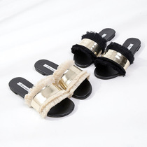 2021 summer flat-bottomed beach sandals and slippers woven tassel women's slippers simple fashion flat-heeled women's shoes