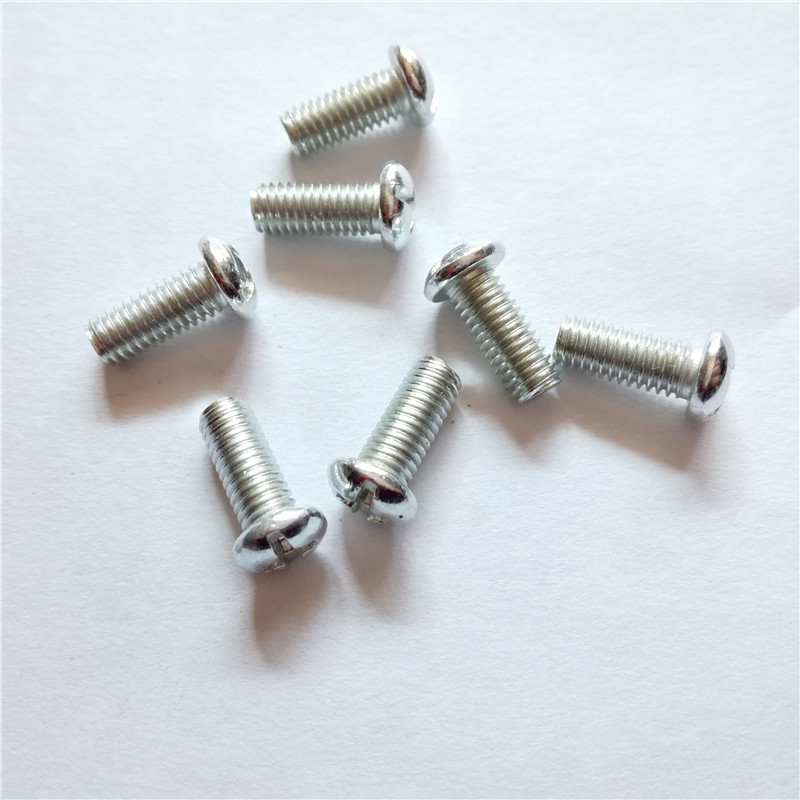 White zinc round head screw PM pan head cross machine thread screw M4 M5 M6 M8