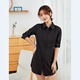 White shirt women's long-sleeved mid-length European and American boyfriend style BF style sexy pajamas Korean style loose large size shirt