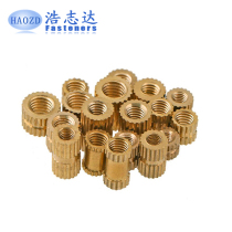M3 M4 M5 M6 M8 Injection copper nut inlaid copper embedded parts Straight knurled nut Copper flower screw cap
