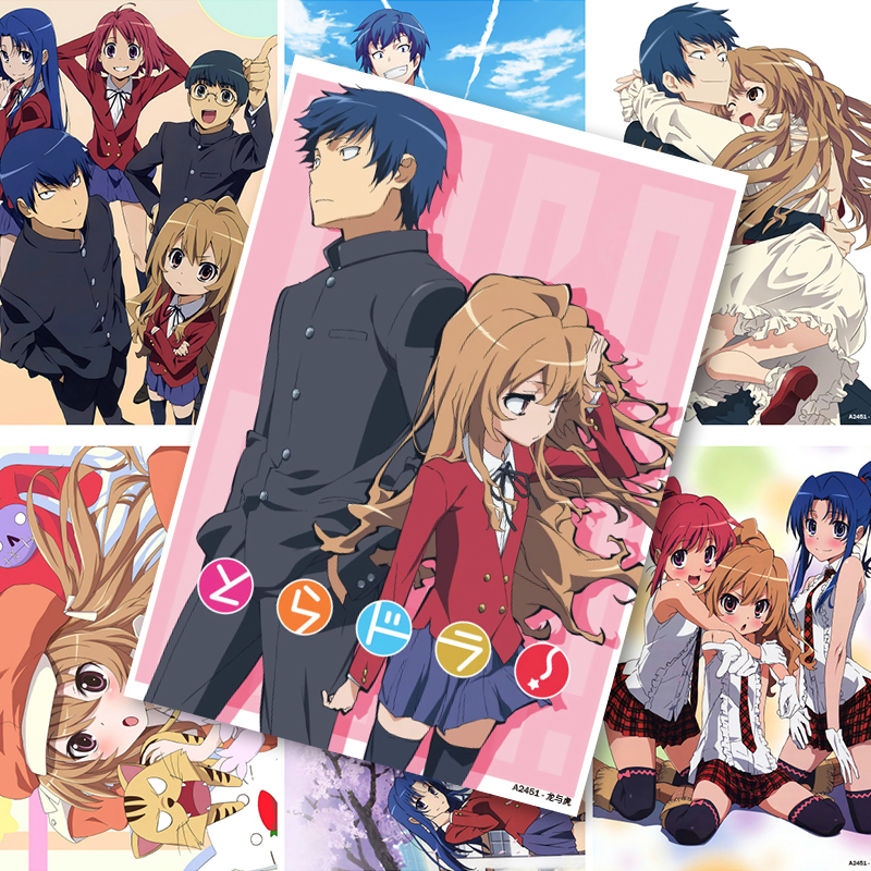 Dragon and Tiger Poster Wall Stickers Anime Style Takasu Ryuo Osaka Taiga Kawashima Yami Room Decoration Hanging Painting Wallpaper