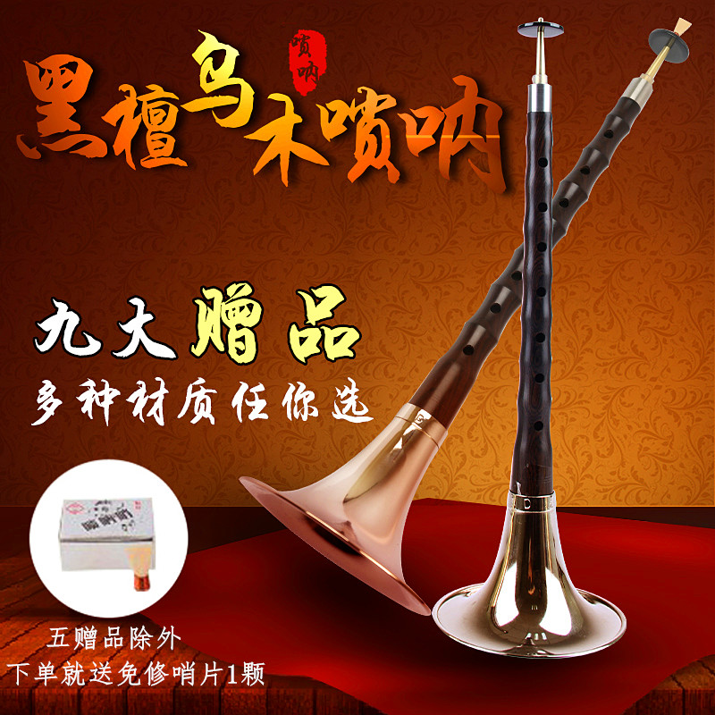 包邮专业黑檀乌木唢呐D调红木d调唢呐成人初学者唢呐乐器全套喇叭：开启你的唢呐演奏之旅！