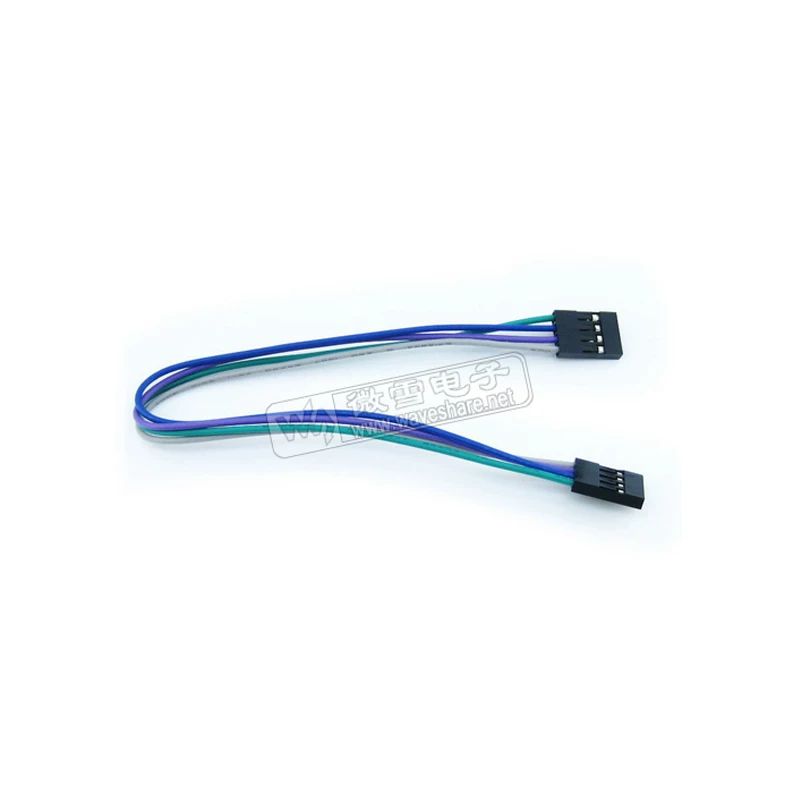Линия WaveShare DuPont 4 pin 2.54 шаг 200 мм 4 цвета: зеленый, синий, фиолетовый и серый