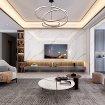 Net red suspended stone rock slab TV background wall tile Big Board living room wooden grid simple tile film and television Wall