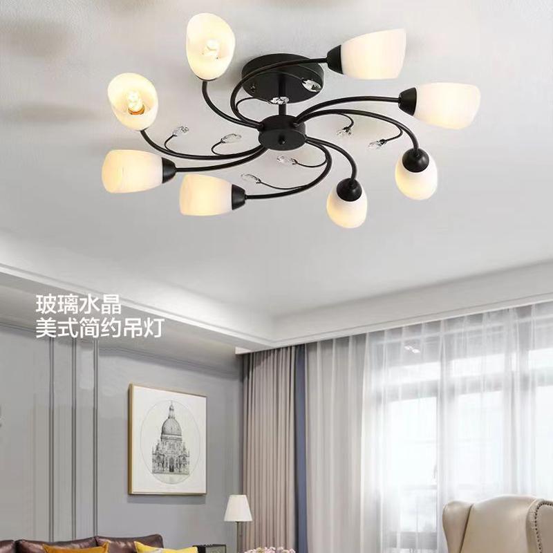 Luxurious Crystal Living Room Chandelier, Modern Minimalist Creative Bedroom Lamp, Master Bedroom Lamp, New Style Elegant Dining Room Zhongshan Lighting Fixtures