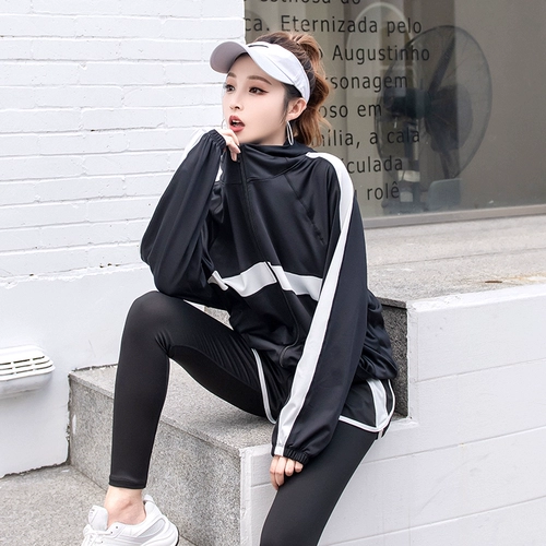 Спортивный костюм, быстросохнущий модный лонгслив для спортзала, одежда для йоги, для бега, большой размер