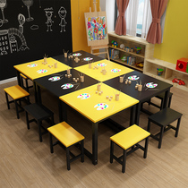 Student training class table and chairs kit for children tutoring class Hosting class Art class Calligraphy Drawing Desk Office Meeting Desk