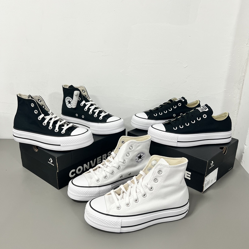 Converse All Star Height-Increasing Thick-Soled Canvas Shoes for Men and Women, High and Low Top, 560845C 560846C 560250C Converse All Star Height-Increasing Thick-Soled Canvas Shoes for Men and Women, High and Low Top, 560845C 560846C 560250C