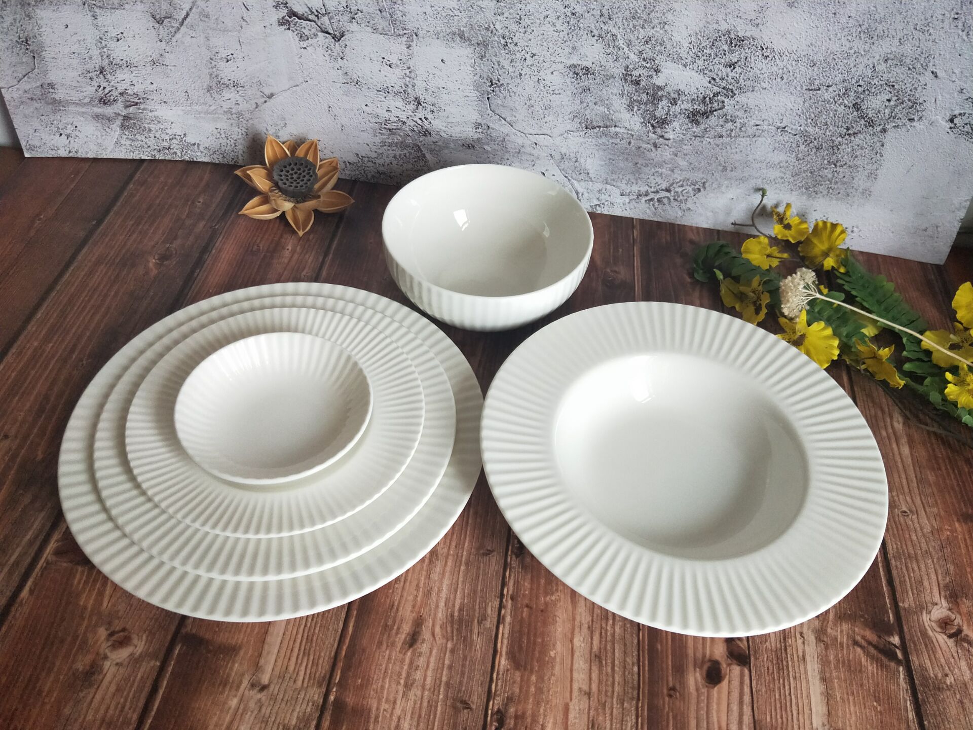 Foreign trade original single ceramic tableware Royal Wickywood white bowl Steak plate Bowl male Fruit plate