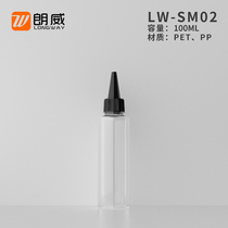 100ml flat shoulder tip bottle pet pure Dew Toner lotion cosmetics bottle plastic packaging material direct sale