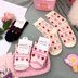 Cô gái Nhật Bản dễ thương vớ ren bông dâu trong vớ Phim hoạt hình hoang dã chic mùa thu và mùa đông học sinh vớ da Vớ bông