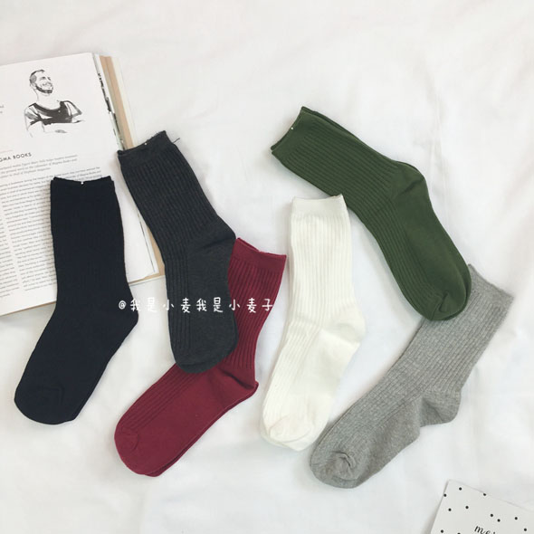 Hàn Quốc mùa thu và mùa đông Sen vớ màu rắn vớ của phụ nữ trong tất ống vớ thể thao