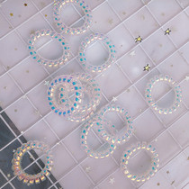Cute mermaid hair ring hair rope soft girl girl heart fantasy rubber band transparent laser head rope hair accessories
