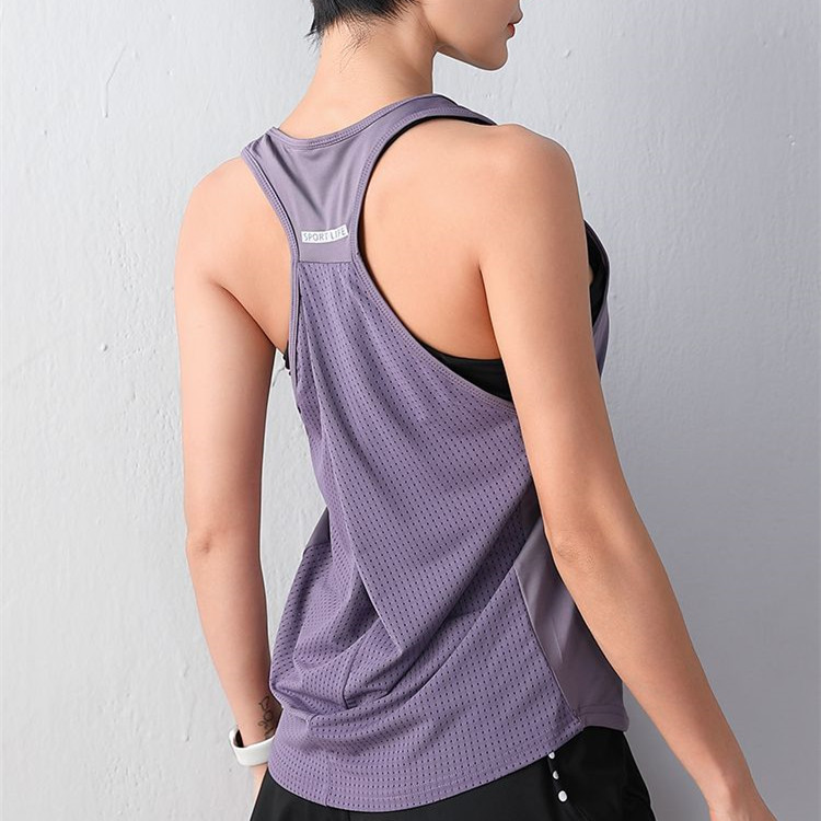 Sports Vest for Women, Loose-Fitting Outer Wear, Racer-Style Yoga Top, Sleeveless Quick-Drying T-Shirt, Running Training Gym Cover-Up