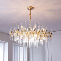 All copper post-modern light luxury crystal chandelier Hong Kong style living room lamp creative personality bedroom simple home restaurant lamps