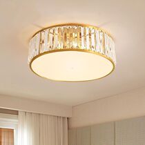 All copper American crystal ceiling lamp simple atmosphere living room bedroom study creative warm romantic simple beautiful ceiling lamp