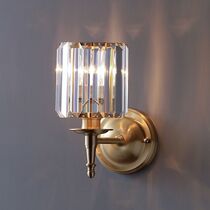 American crystal bedroom wall lamp Nordic simple room bedside lamp modern living room background wall full copper wall lamp